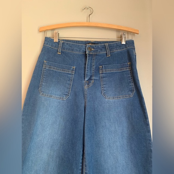 Frye jeans denim wide leg ankle cropped boho coastal size 27 - Picture 2 of 9